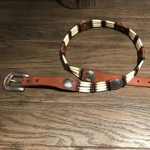 Brown western leather belt